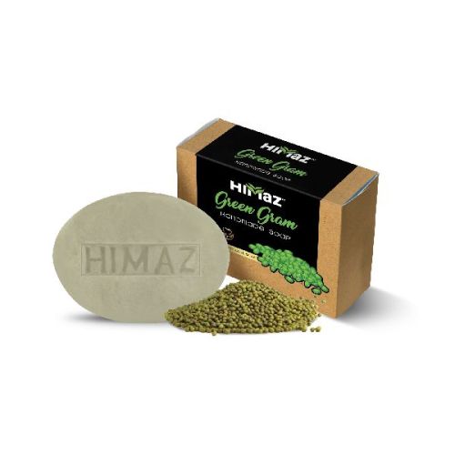 HIMAZ Green Gram Handmade Soap 75gm, Packaging Type : Kraft Box