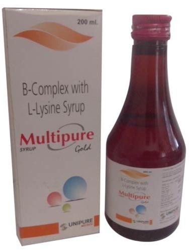 B-Complex With L-Lysine Syrup, Packaging Type : Box, Bottle