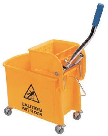 ABS Plastics Single Bucket Wringer Trolley, For Industrial, Capacity : 24 Ltr.