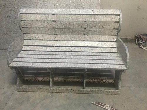 Rectangular Plastic Waste Outdoor Bench, Color : Grey