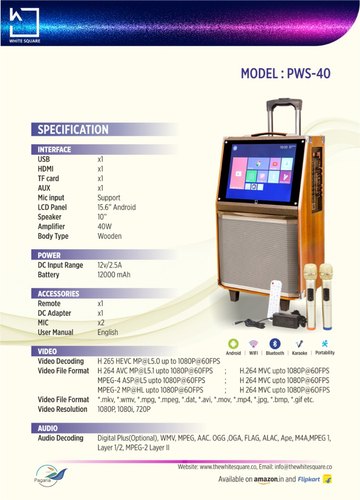 Karaoke System, Color : Golden Brown