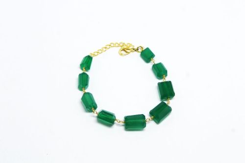 Polished Plain Aluminum Green Onyx Bracelet, Occasion : Daily Wear