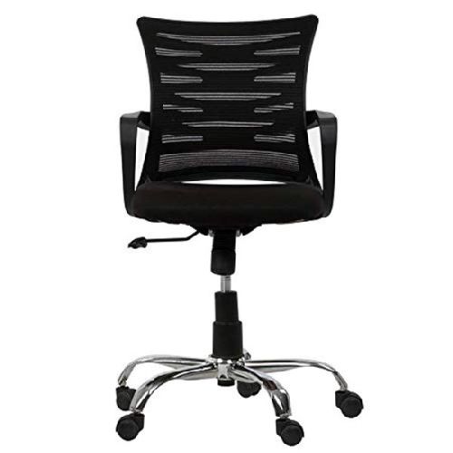 Rio Chrome (Black) Students Study Chair For Home Or Office With Height Adjustment and Back Support