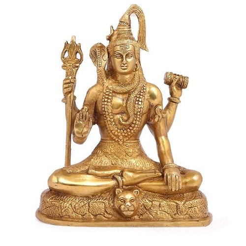 GENERIC Brass Shiva Statue, Color : Golden (Gold Plated)