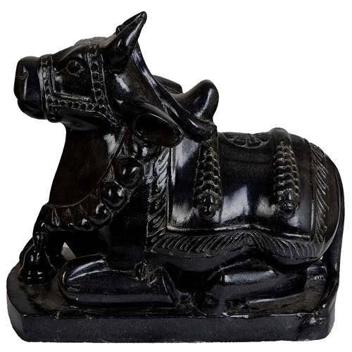 Designed 100 Grams Marble Nandi Statue, Color : Black