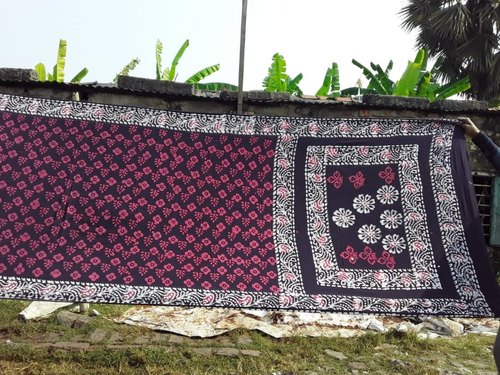 PM Cotton Batik Saree, Saree Length : 6.5 M (With Blouse Piece)