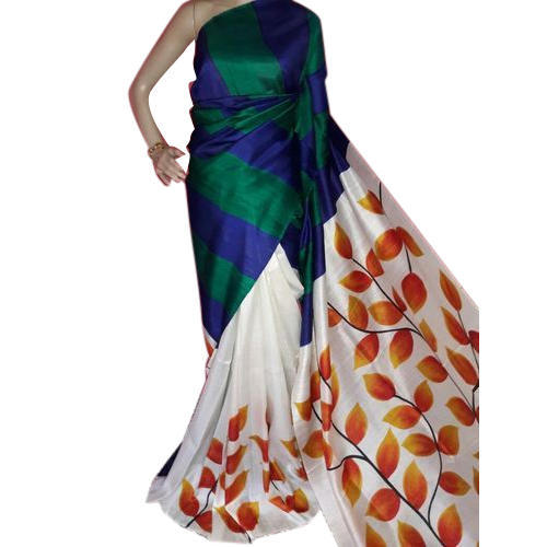 Prarambho Mudra Painted Silk Saree, Occasion : Festive Wear, Party Wear