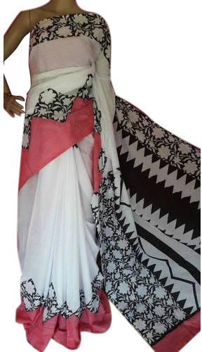 Prarambho Mudra Printed Cotton Saree, Occasion : Casual Wear