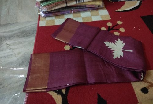 Tussar Unstitched Printed Zari Tassar Saree, Occasion : Party Wear