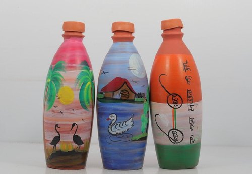 MICRO COOL Clay Water Bottle, Color : brown