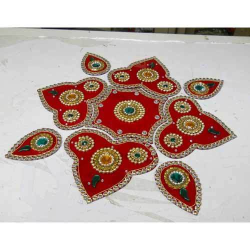 Reance Acrylic Kundan Rangoli, Packaging Type : Packet