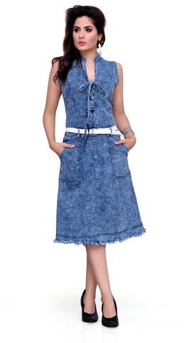 Fashion Denim Dress, Size : Large, XL