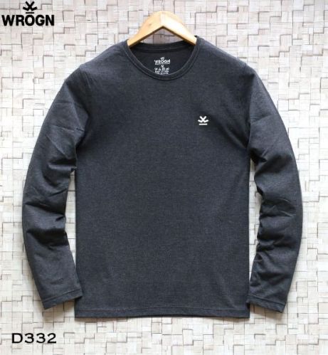 Plain Cotton Mens Full Sleeve T-Shirts, Technics : Machine Made