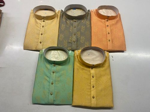 Leaf Printed Men's Kurta With Churidar, Size : XL, XXL