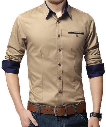 Cotton Plain Mens Casual Shirt, Technics : Attractive Pattern