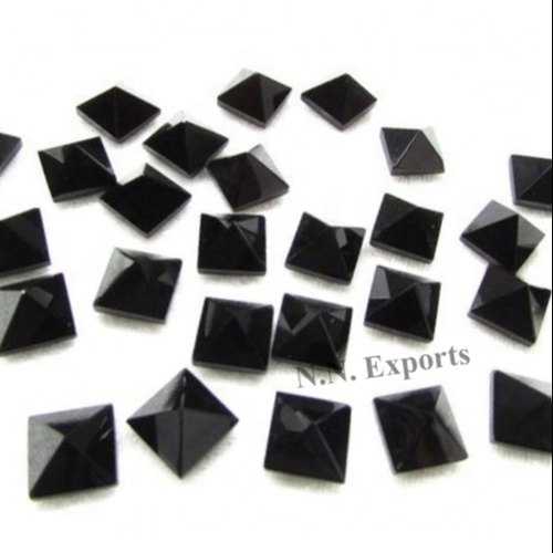 Black Onyx Faceted Square Gemstone