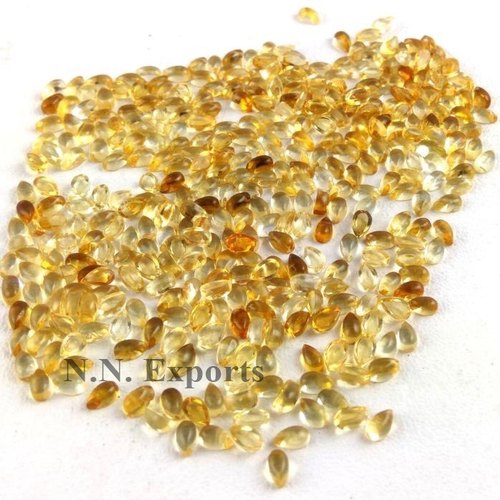 Citrine Pear Cabochon Gemstones, For Used Making Jewellery