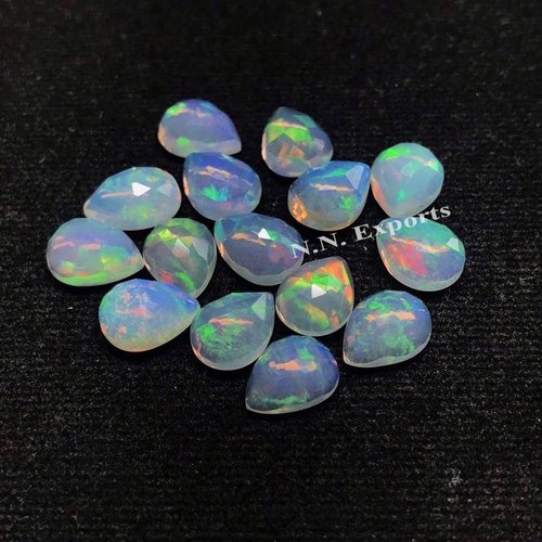 Ethiopian Opal Rose Cut Pear Gemstone, For Jewellery Use, Feature : Colorful Pattern, Shiny Looks, Sturdiness