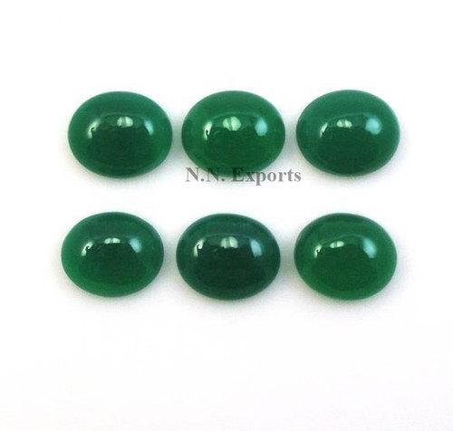 Green Onyx Cabochon Cut Oval Gemstone, For Used Making Jewellery