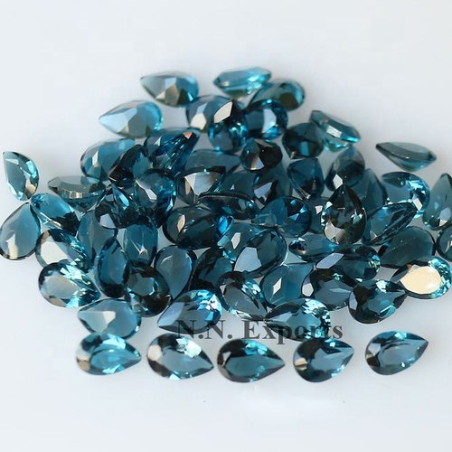 London Blue Topaz Faceted Pear Gemstone