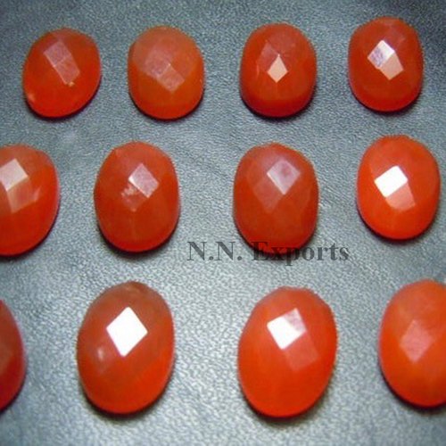 Red Onyx Rose Cut Oval Gemstone, For Used Making Jewellery, Size : 7x9mm