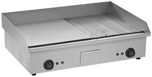 Stainless Steel Electric Griddle Plate, Color : Silver