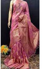 Linen Silk Saree, For Easy Wash, Anti-Wrinkle, Shrink-Resistant, Technics : Machine Made