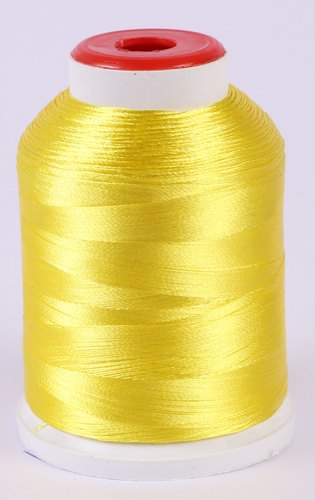 Dyed Yellow Polyester Embroidery Thread, Packaging Type : Reel