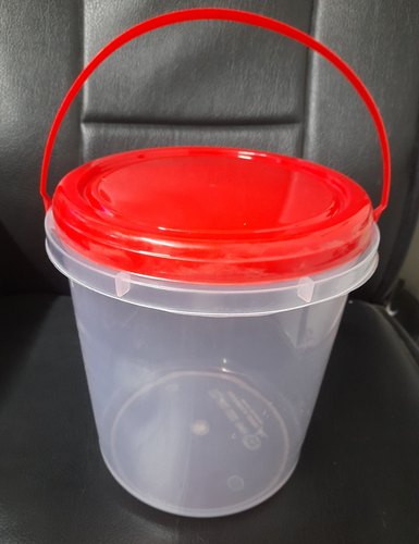 Round 5 Liter Plastic Container With Handle