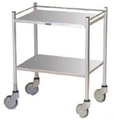 Polished Stainless Steel Instrument Trolley, For Hospital, Color : Sliver