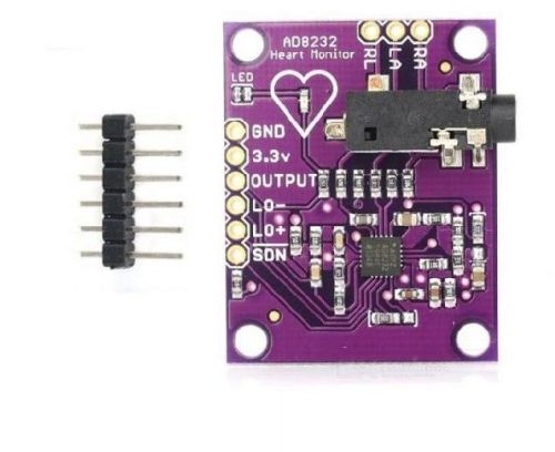 ECG Heart Beat Sensor Module, Features : Analog Output, Leads-off Detection, Shutdown Pin, LED Indicator