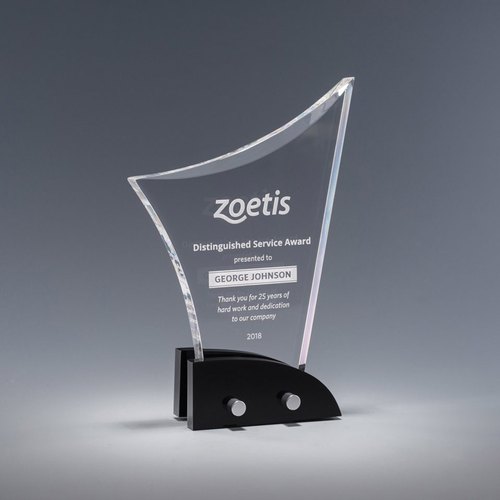 Polished Acrylic Transparent Trophy, For College, School, Pattern : Printed