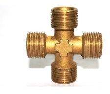 Male Brass Four Way Connector, For Automotive Industry, Color : Golden