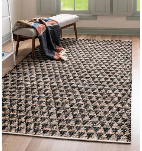 Jute and Cotton Flatweave Rug, Style : Handmade