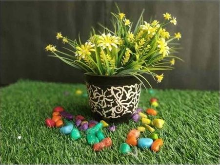 Aswani Line Printed Ceramic Bonsai Pot, For Decorating Flower, Feature : Decorative, Hard Structure