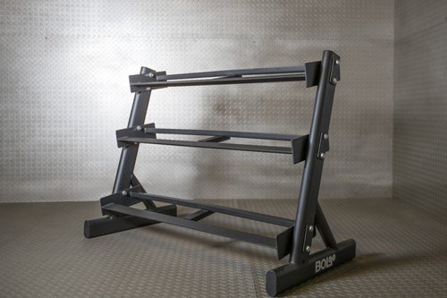 Mild Steel 3 Tier Dumbbell Rack, Color : Black
