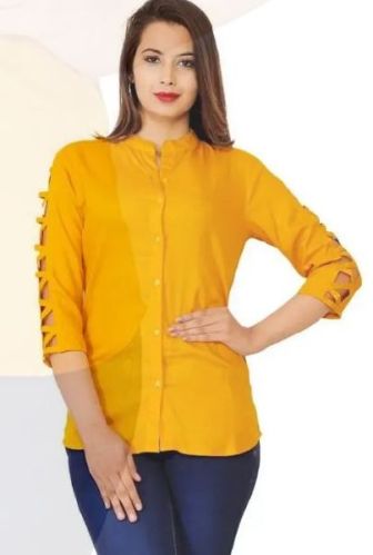 Rayon Button Front Top, Size : M, L, XL, XXL