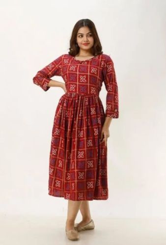 Maroon Anarkali Kurti, Size : XL, XXL