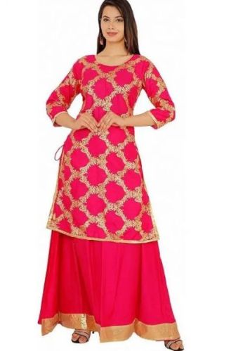 Party Wear Kurti With Skirt, Size : M, L, XL, XXL