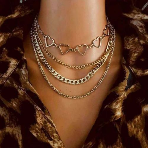 Jewellery Layered Gold Plated Multi Strand Necklace For Women