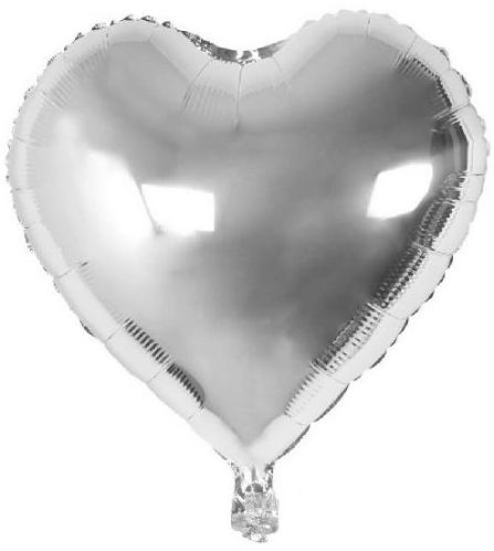 HIPPITY HOP SILVER 18 INCH HEART STAR FOIL BALLOON FOR PARTY DECORATION