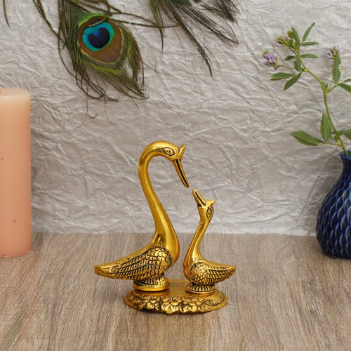 HHI Aluminium Gold Plated 210 Gm Swan Duck Set, For Home