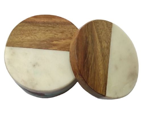 WOOD AND RESIN MULTI COLOUR TEA CAOSTER FOR DRINKS AND MADE BY GIFT MART