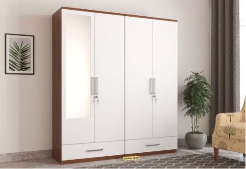 Polished Four Door Modular Wardrobe, For Home Use, Size : 5x3 Feet, 6x4 Feet, 6x5 Feet, 7x3 Feet