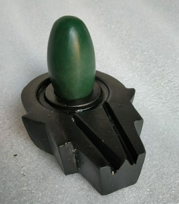 2 Inch Green Shivling With Jaldhari