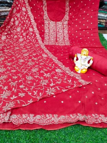 Designer Silk Unstitched Suit Material