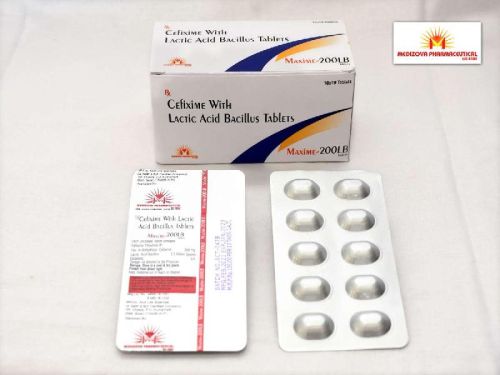 Cefixime With Lactic Acid Bacillus Tablets, For Pharmaceuticals, Grade Standard : Medicine Grade