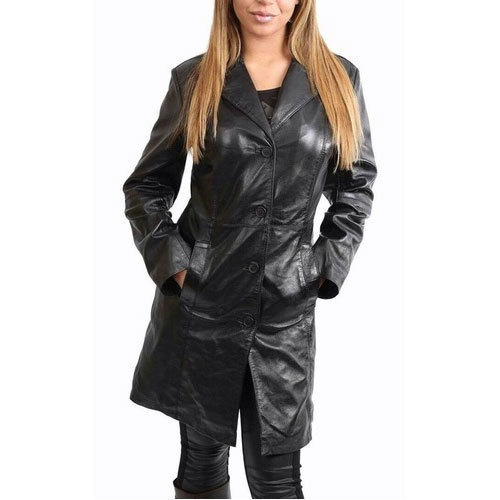 Plain Leather Ladies Coat, Size : Multisize