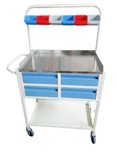 Stainless Steel Medicine Trolley, For Hospital, Laboratory, Feature : Fine Finishing, High Quality