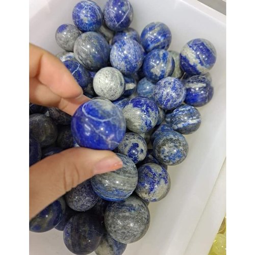 Round Polished Natural Lapis Gemstone, For Jewellery, Size : Standard